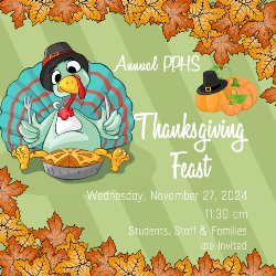 Thanksgiving Feast, Wednesday November 27 at 11:30AM